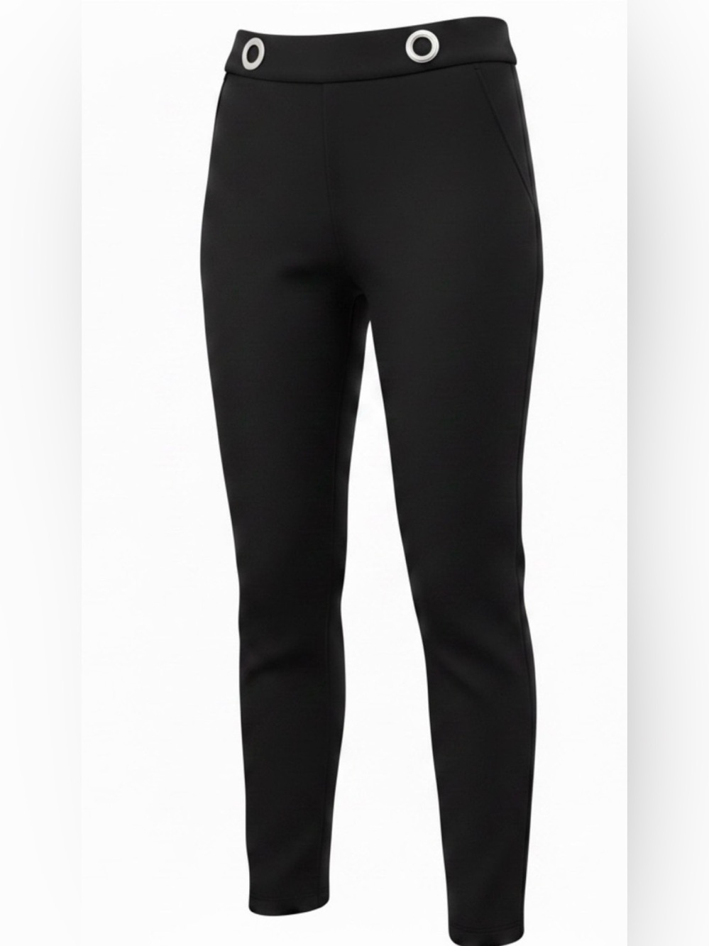 Black Fleece-Lined High-Waisted Pants – Cozy Stretch Ponte Leggings 1XL/2XL